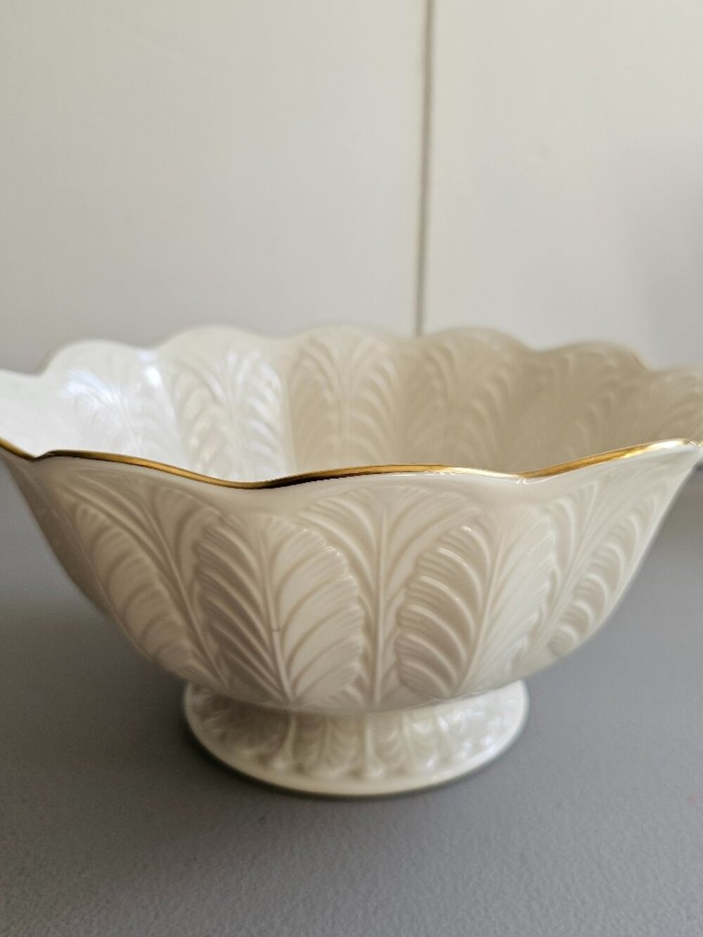 Vintage Lenox Greenfield Centerpiece Bowl Pedestal Base 10 Inch 24K Gold Rim